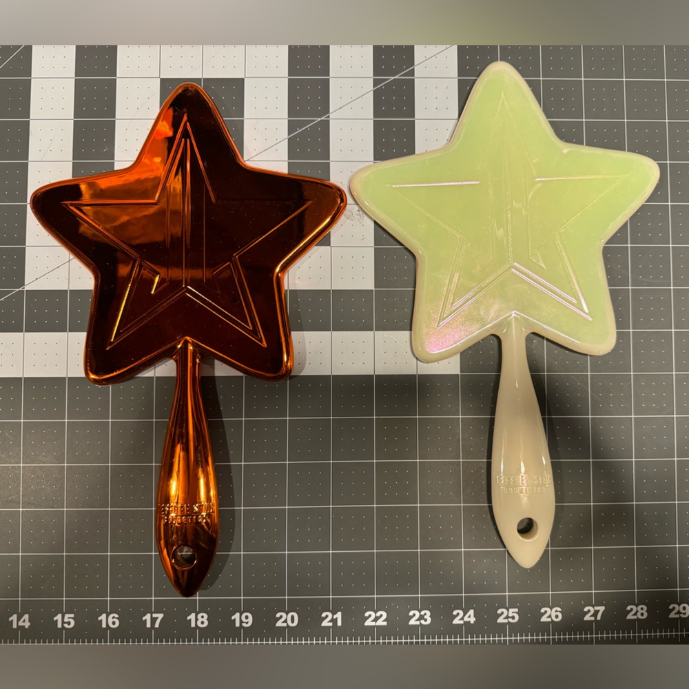 2 pc Jeffree Star Hand mirrors orange Chrome and Translucent